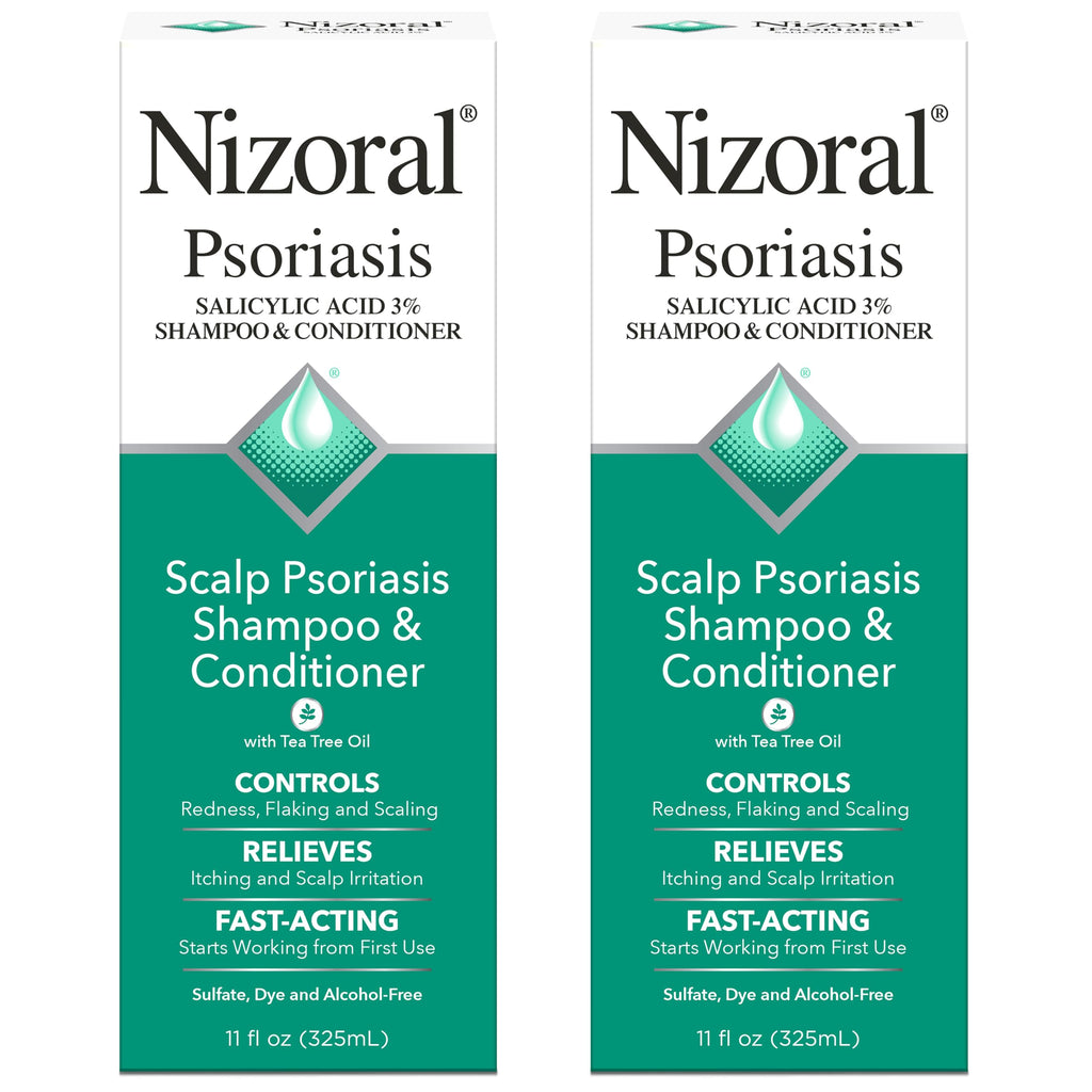 Nizoral Psoriasis Shampoo & Conditioner – Maximum Strength Scalp Treatment, 2 x 11 oz