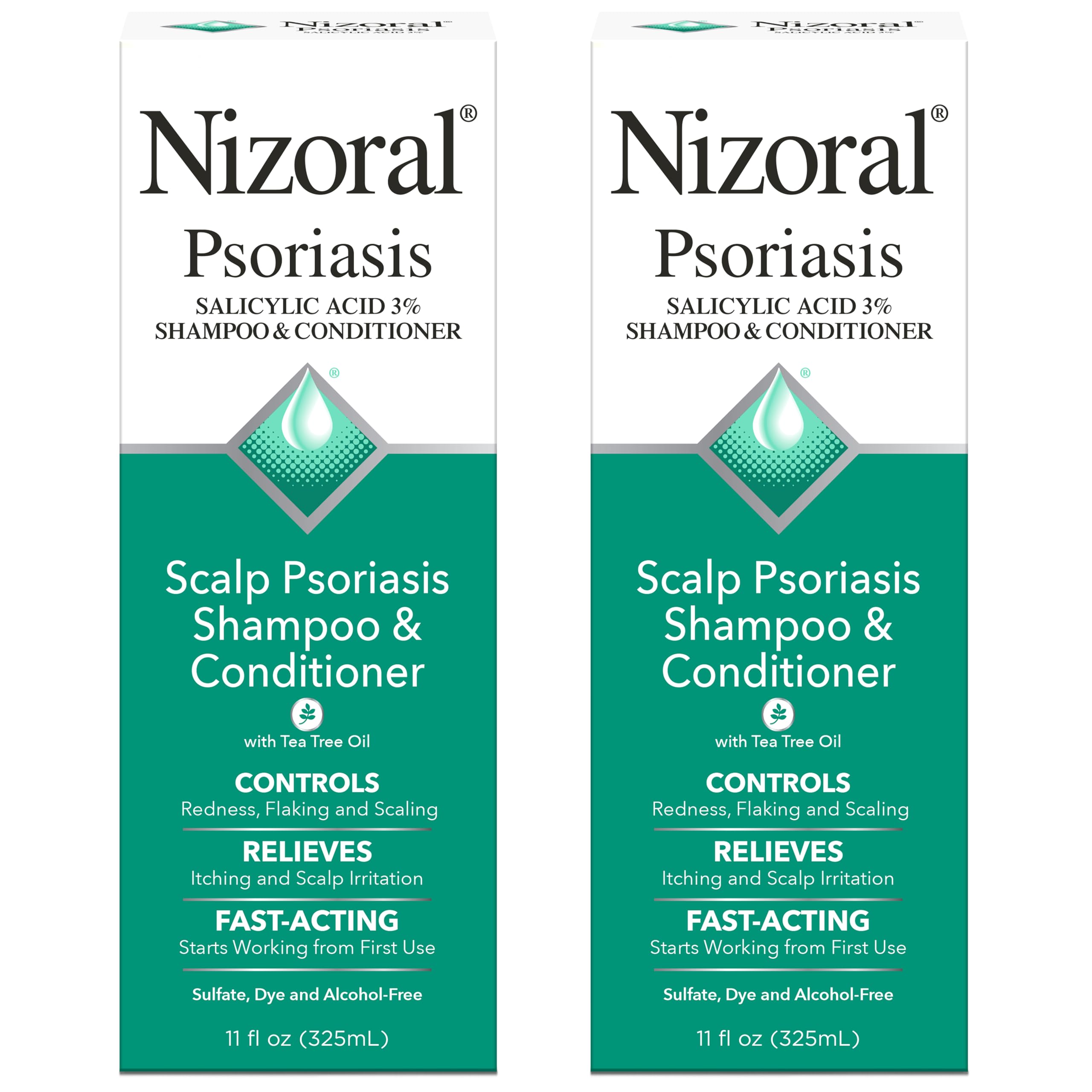 Nizoral Psoriasis Shampoo & Conditioner – Maximum Strength Scalp Treatment, 2 x 11 oz