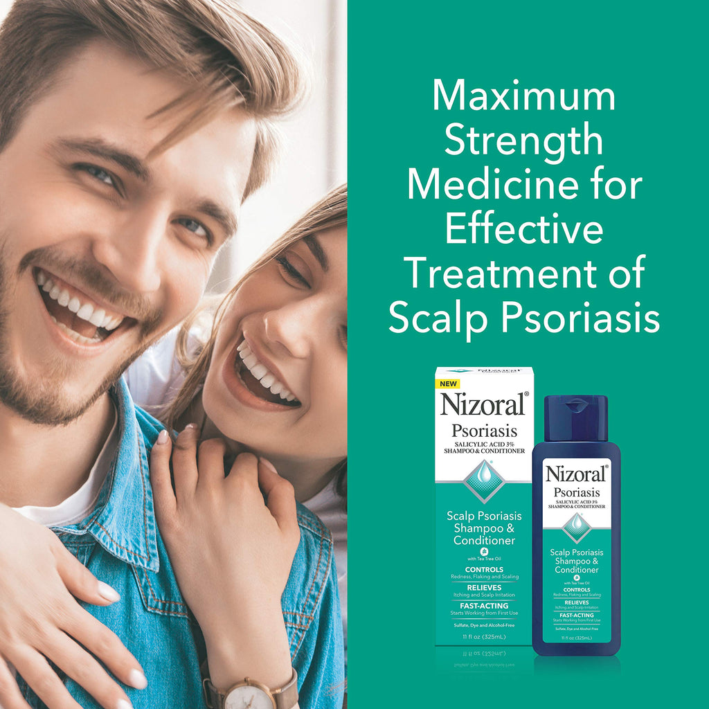 Nizoral Psoriasis Shampoo & Conditioner – Maximum Strength Scalp Treatment, 2 x 11 oz