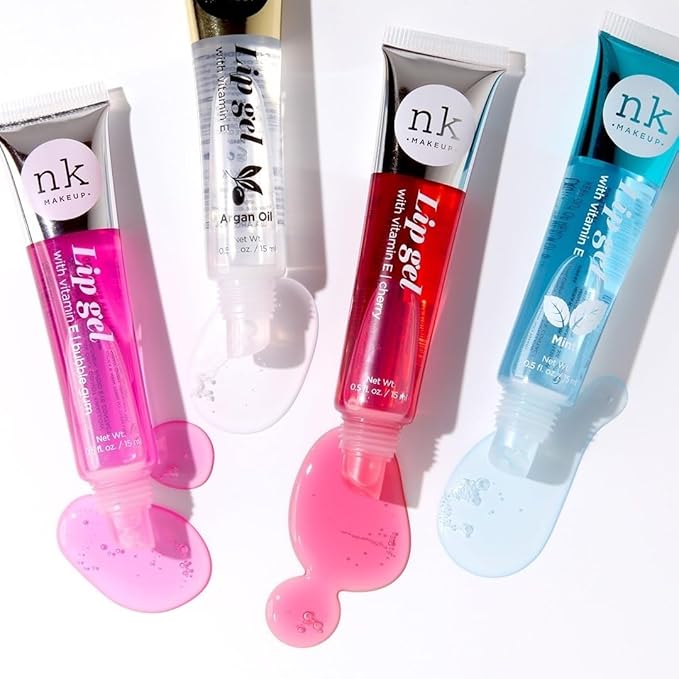 Nicka K New York NK Vitamin E Lip Gloss Gel - Shiny & Nourishing for Luscious Lips (Cherry, 15ml/0.51oz - Pack of 3)
