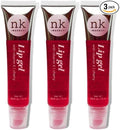 Nicka K New York NK Vitamin E Lip Gloss Gel - Shiny & Nourishing for Luscious Lips (Cherry, 15ml/0.51oz - Pack of 3)