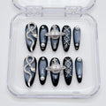 NLSJMP 10Pcs Size L 3D Handmade Long Stiletto Press-On Nails – Almond Ombre Kit