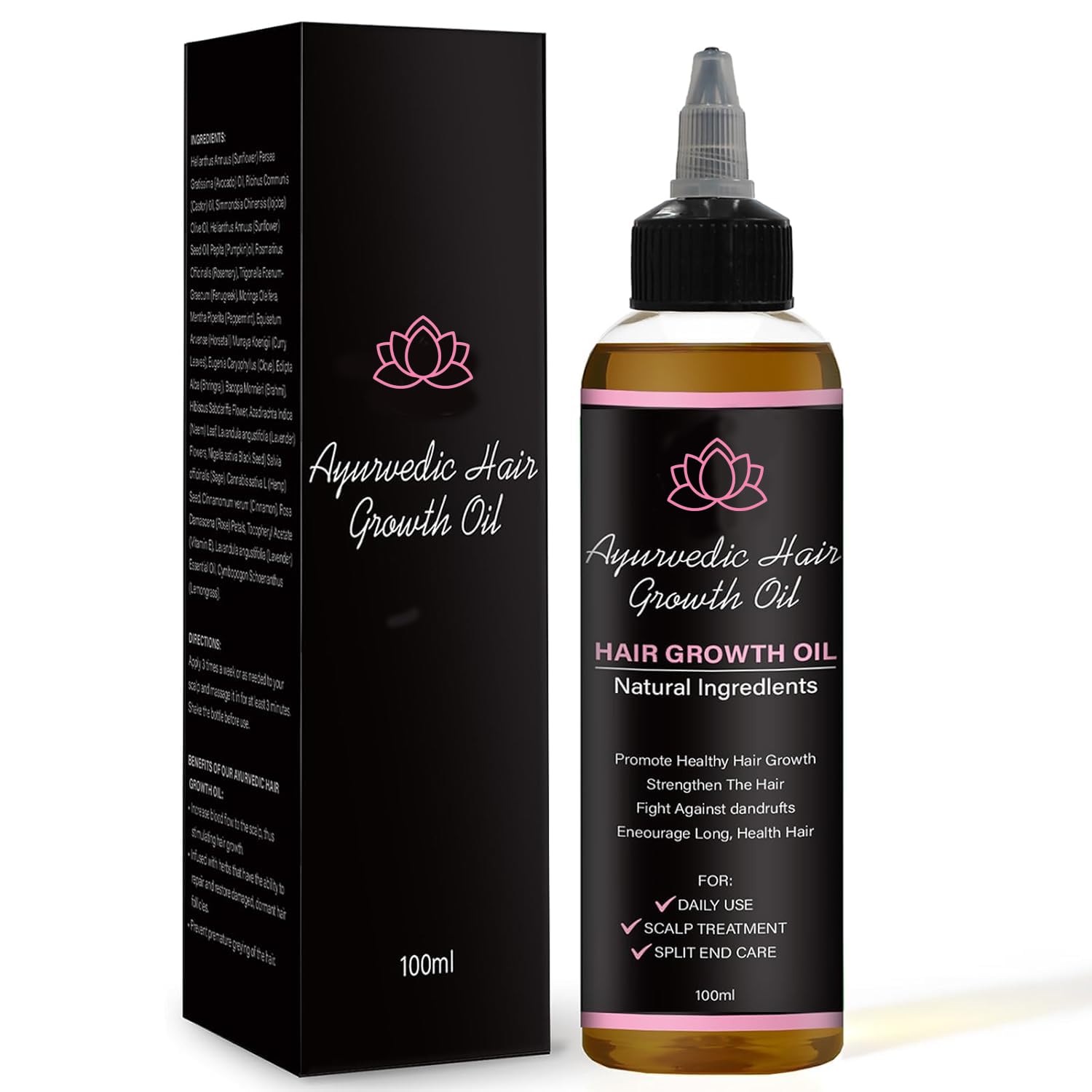 NO BALD Lifewitqueenp Hair Growth Oil – Lightweight Ayurvedic Oil for All Hair Types