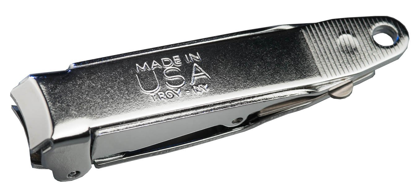 No-mes Fingernail Clipper – Catches Clippings, Built-in Nail File, Made in USA