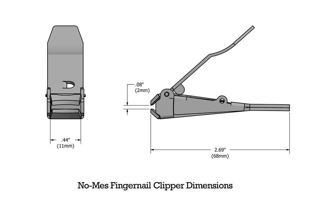 No-mes Fingernail Clipper – Catches Clippings, Built-in Nail File, Made in USA