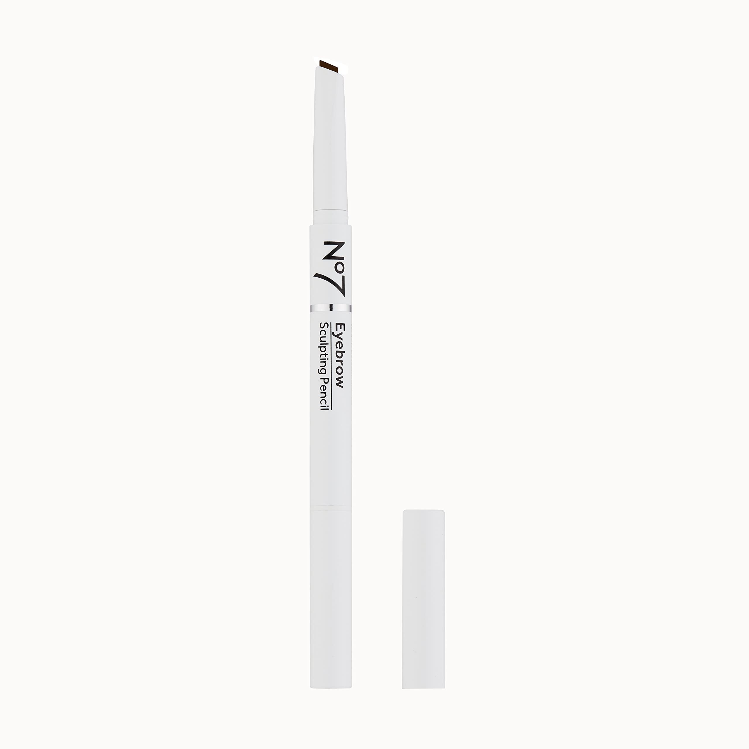 No7 Beautiful Eyebrows Sculpting Pencil – Brown | Precision-Tip with Angled Spoolie