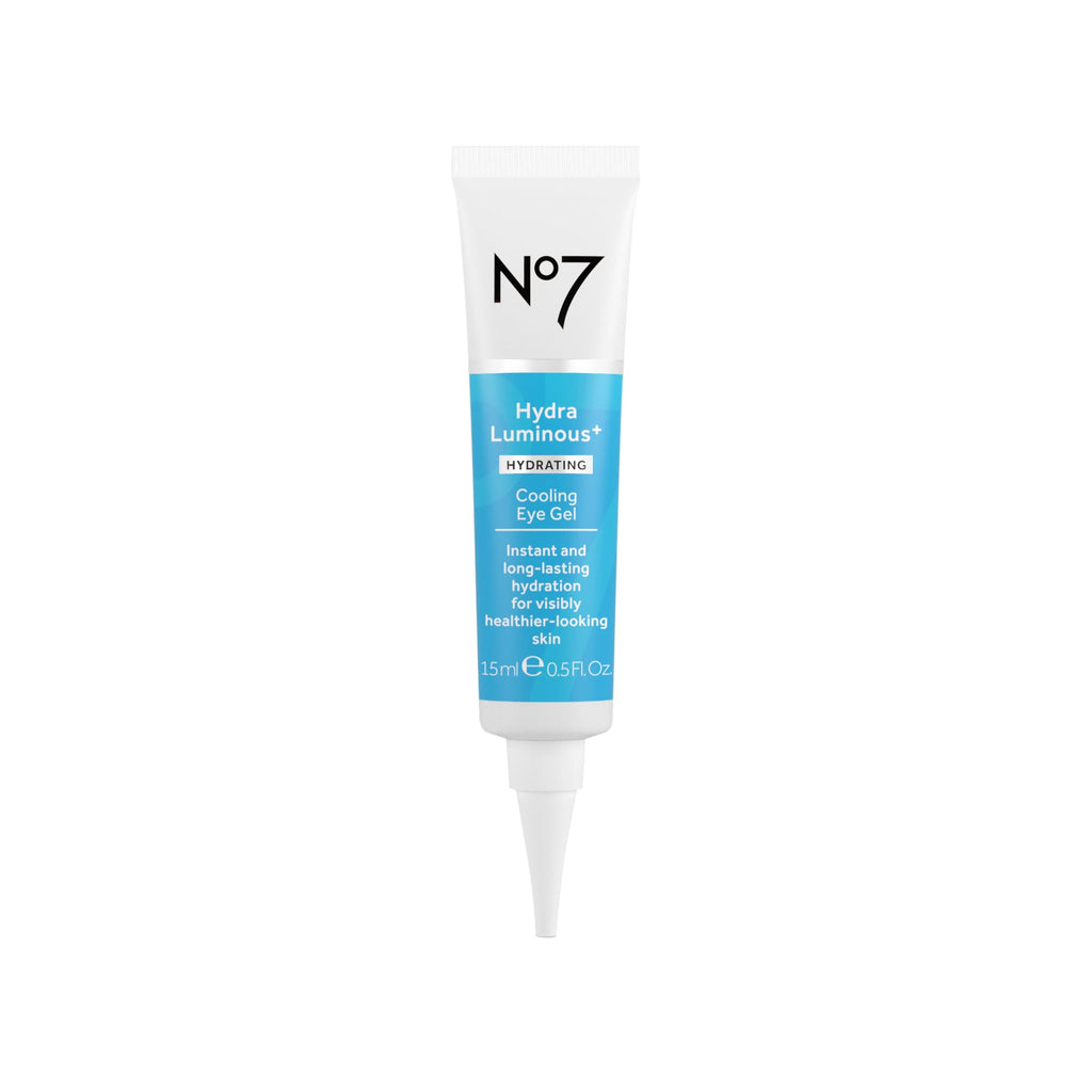 No7 HydraLuminous+ Cooling Under Eye Gel - Hydration with Hyaluronic Acid & Niacinamide for Fresh-Looking Eyes | 0.5 Fl Oz