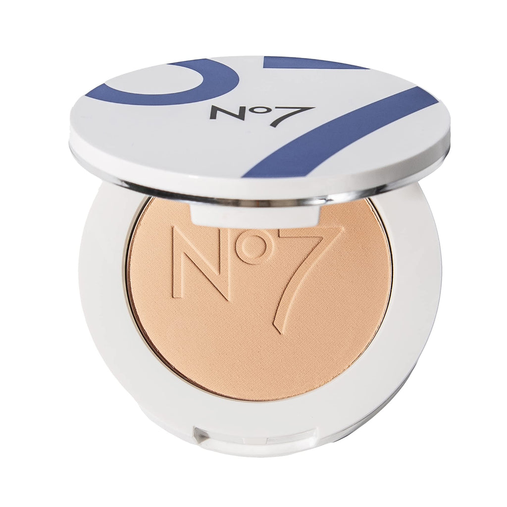 No7 Lift & Luminate Triple Action Powder – Medium | Pressed Setting Powder for Face (10g)