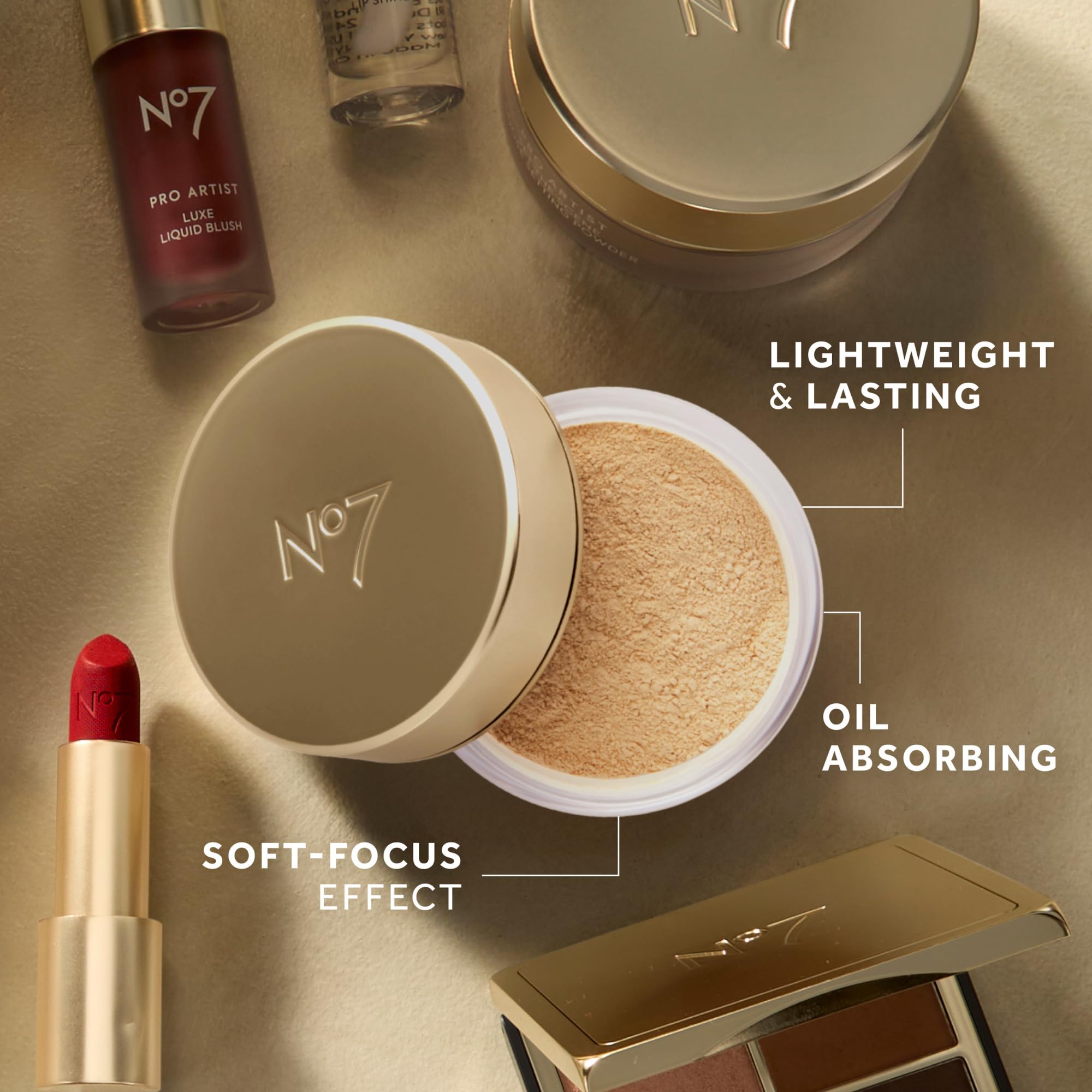 No7 Pro Artist Loose Setting Powder – Soft-Focus Translucent & Oil Control