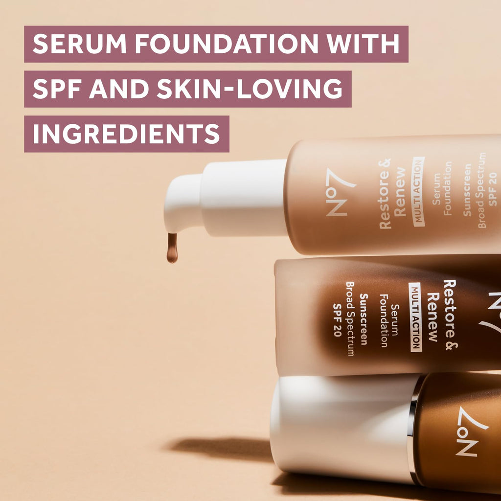 No7 Restore & Renew Serum Foundation – Porcelain, SPF 20, Vitamin C + Collagen