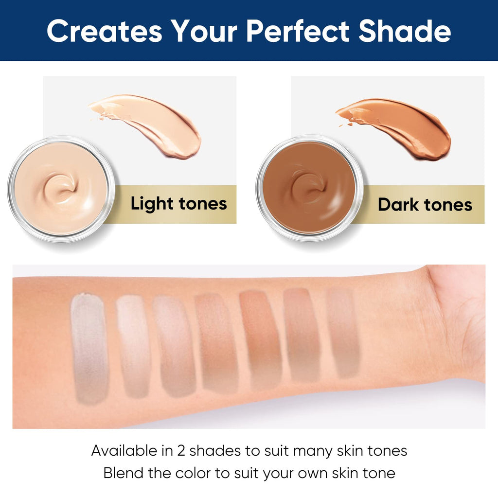 NOBA Tattoo Cover Up Makeup Waterproof – 2-Color Concealer for Tattoos, Scars & Blemishes