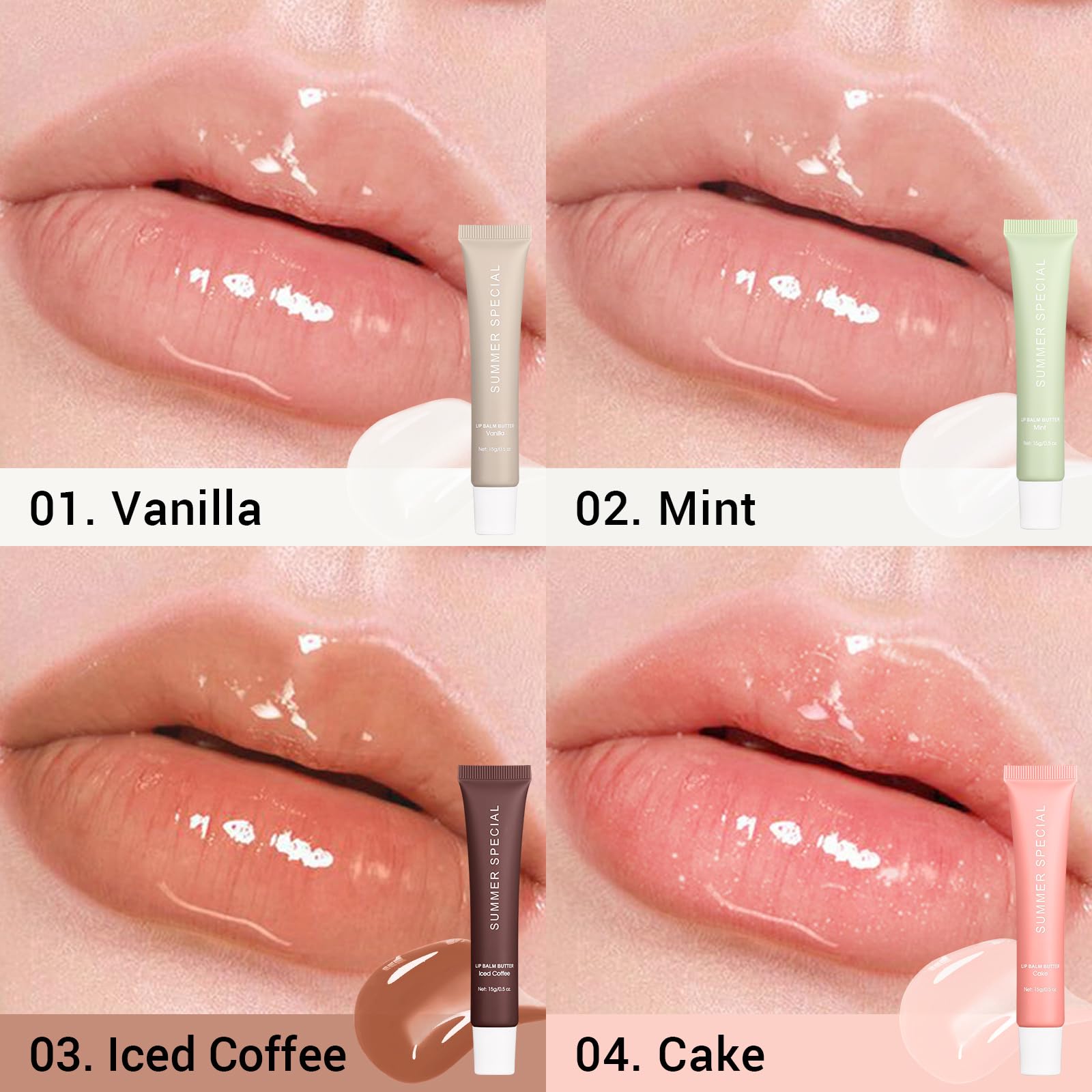 Nobeka Lip Butter Balm Kit – Hydrating Tinted Lip Balm Set with Shea Butter & Avocado Oil
