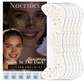 Noerrors 6pcs Glitter Freckles Glow-in-the-Dark Temporary Tattoos – Gold Star Sparkle Patches for Party