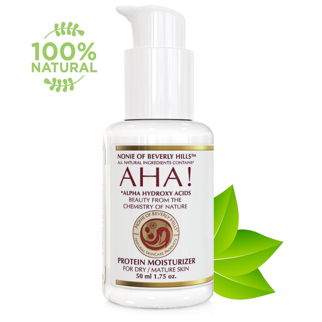 Nonie AHA Protein Moisturizer for Dry Skin – Vegan, USA Made, 5% AHAs