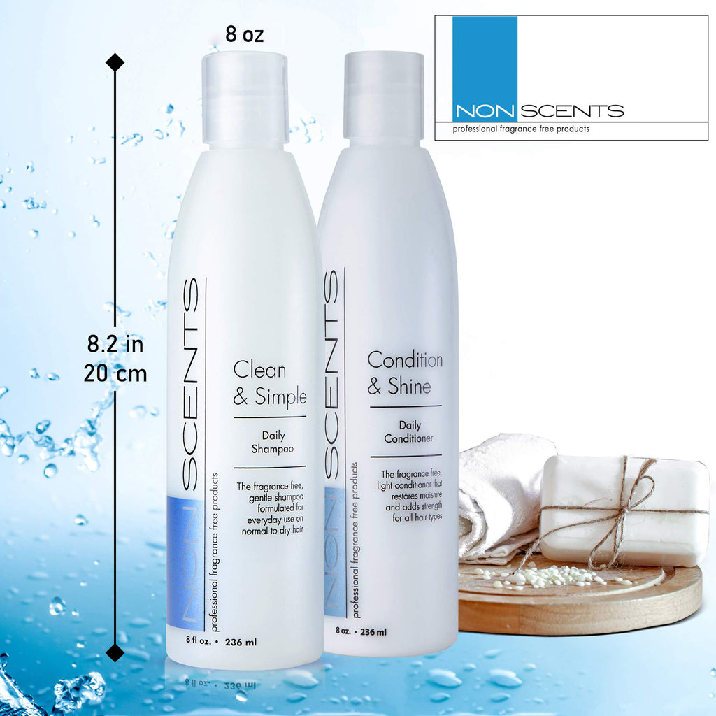 Nonscents Fragrance-Free Shampoo & Conditioner Set | Hydrating, Unscented, Made in USA
