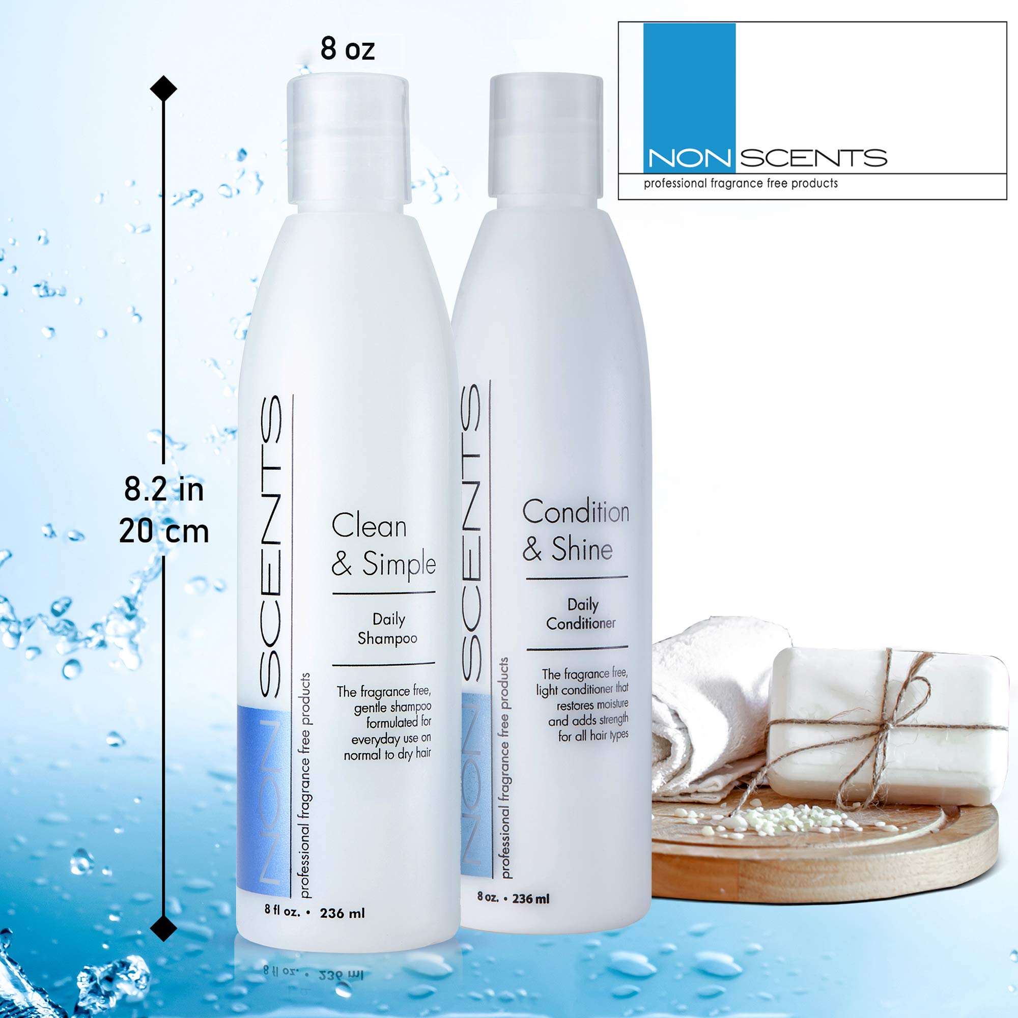Nonscents Fragrance-Free Shampoo & Conditioner Set | Hydrating, Unscented, Made in USA