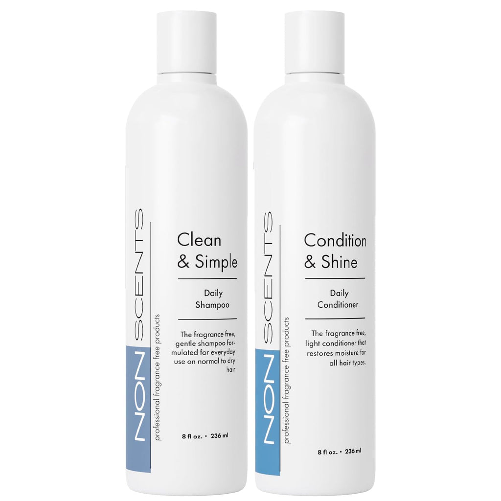 Nonscents Fragrance-Free Shampoo & Conditioner Set | Hydrating, Unscented, Made in USA