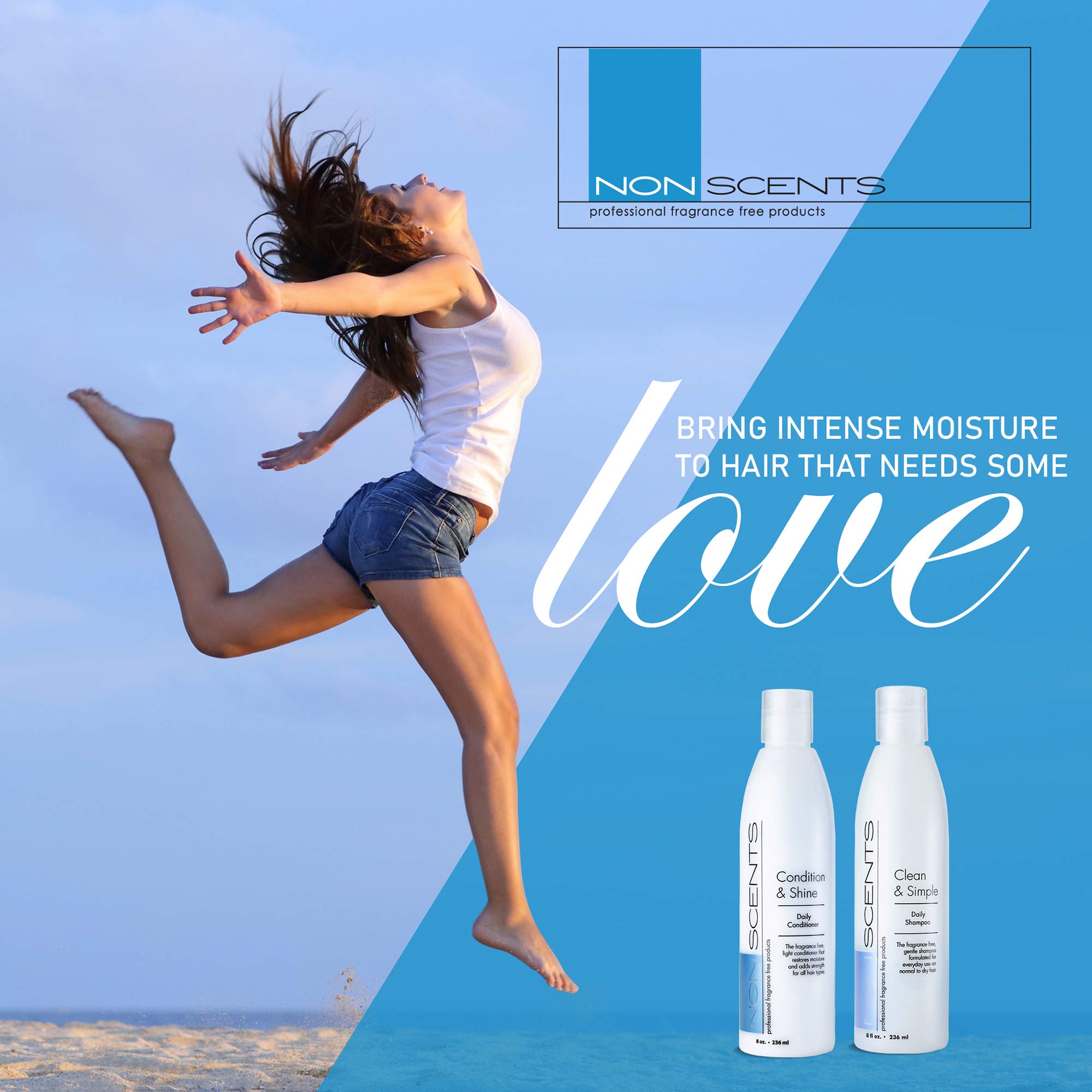 Nonscents Fragrance-Free Shampoo & Conditioner Set | Hydrating, Unscented, Made in USA