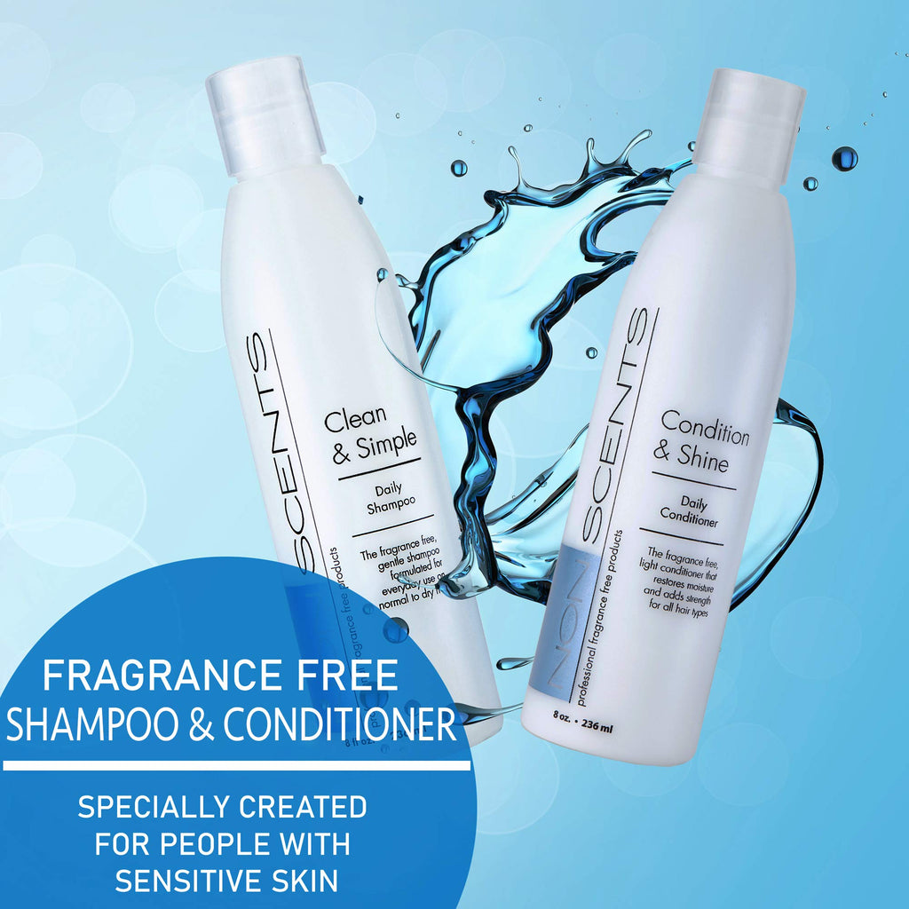 Nonscents Fragrance-Free Shampoo & Conditioner Set | Hydrating, Unscented, Made in USA