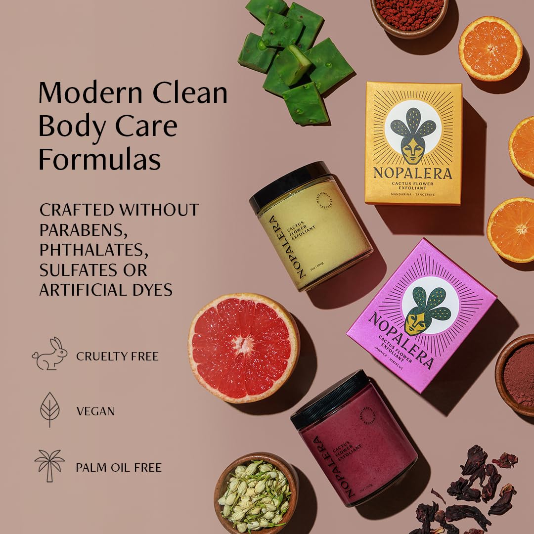 Nopalera Cactus Body Polish Tangerine — 3-in-1 Clean Beauty, Oil Cleanser, Exfoliant & Moisturizer (6 oz)