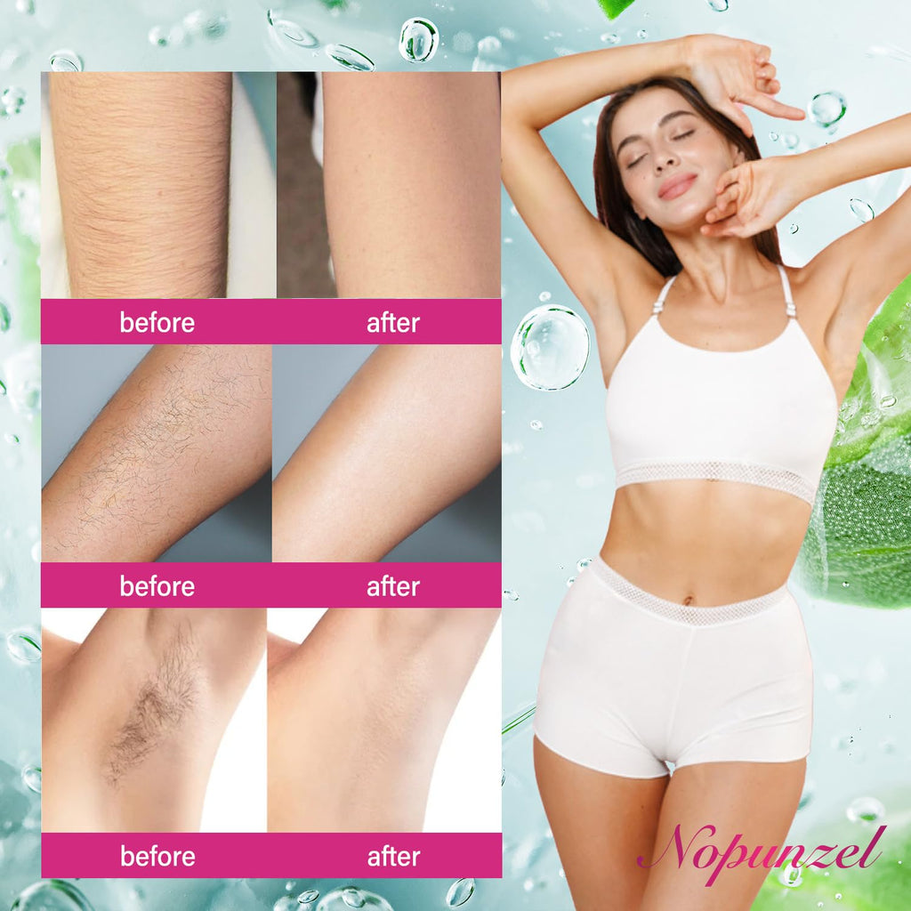 NOPUNZEL Hair Removal Cream for Women – Fast, Painless Bikini & Body Removal (5.3 oz)