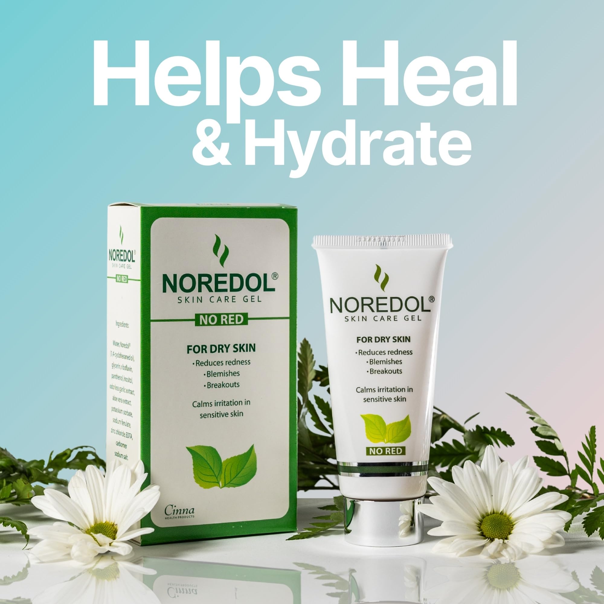 Noredol Redness Relief Gel | Patented 1,4-Cyclohexanediol Barrier Repair | Fragrance-Free 0.5 oz