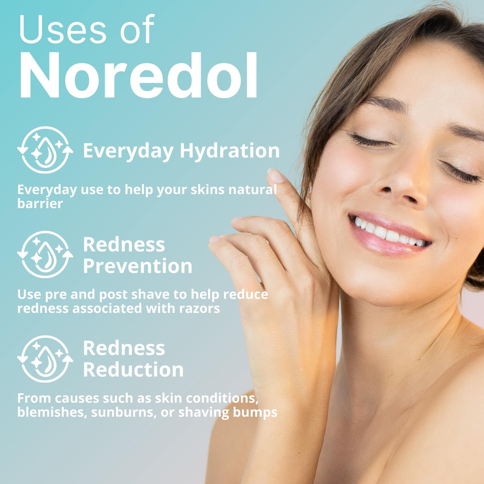 Noredol Redness Relief Gel | Patented 1,4-Cyclohexanediol Barrier Repair | Fragrance-Free 0.5 oz