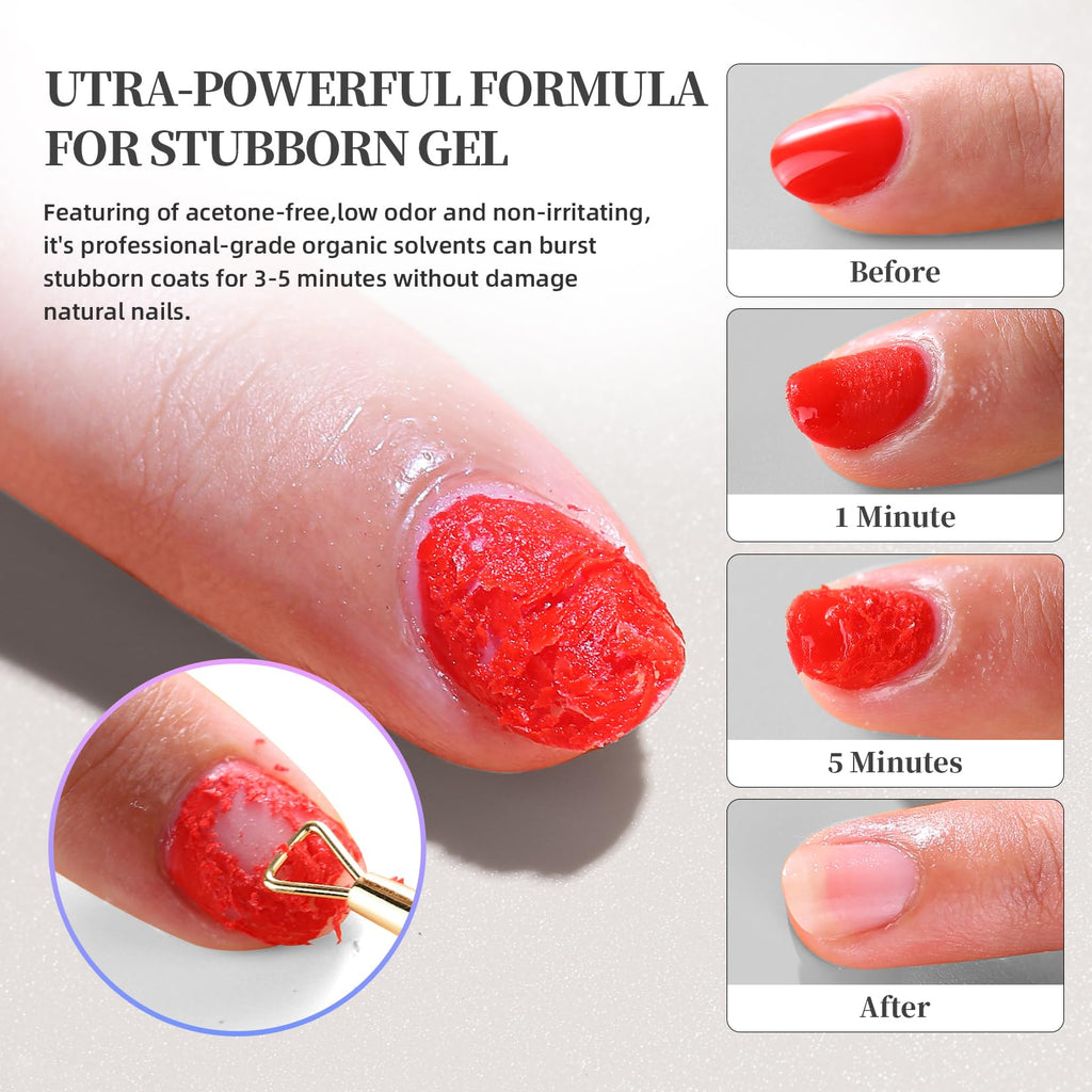 NORCICO Gel Polish Remover Kit — Fast, Low Odor, 2–5 Min Removal with Cuticle Oil & Tools