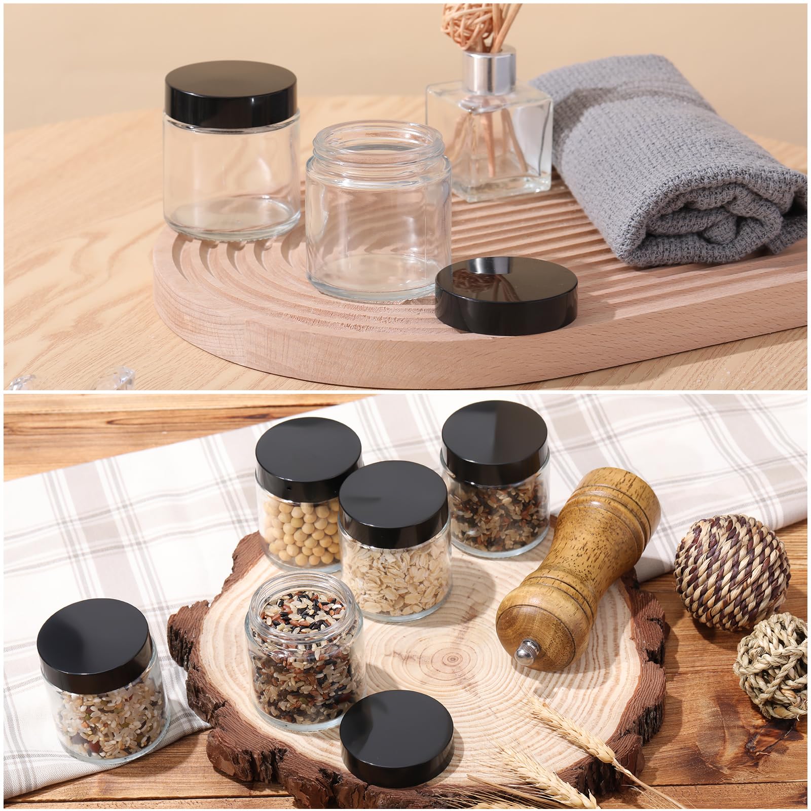 Norme 24 Pcs 4 oz Glass Jars with Lids — Leakproof, Airtight Storage for Cosmetics & DIY Projects