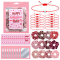 Norme 12-Piece Galentine's Gift Set — Velvet Scrunchies, Adjustable Heart Bracelets, Cards & Bags