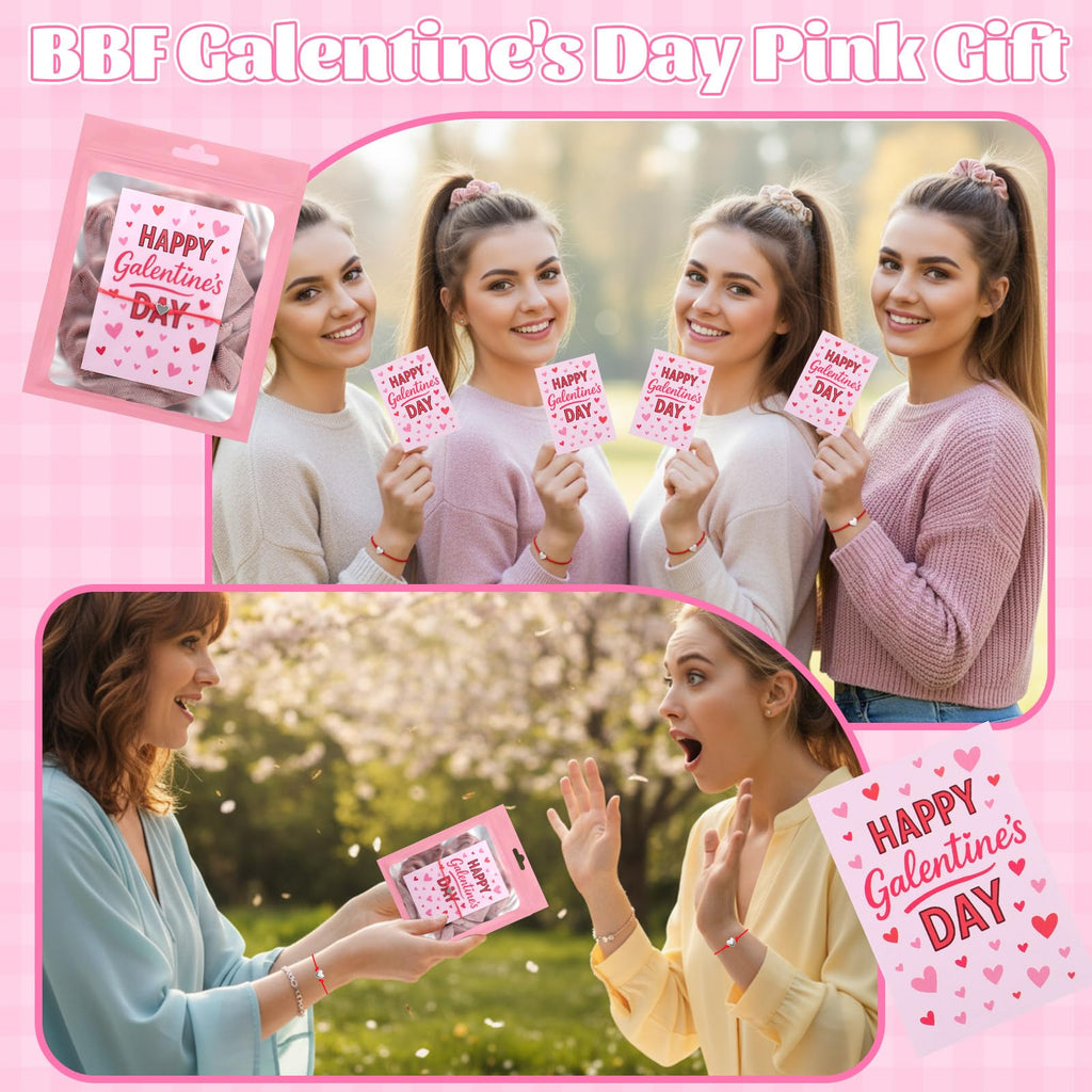 Norme 12-Piece Galentine's Gift Set — Velvet Scrunchies, Adjustable Heart Bracelets, Cards & Bags