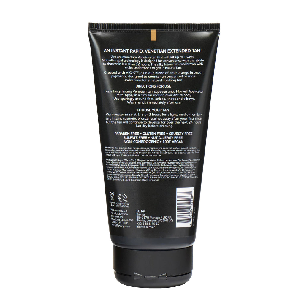 Norvell Venetian Rapid Sunless Self Tanner Lotion 5 oz – Fast Acting, Streak-Free Bronze Glow