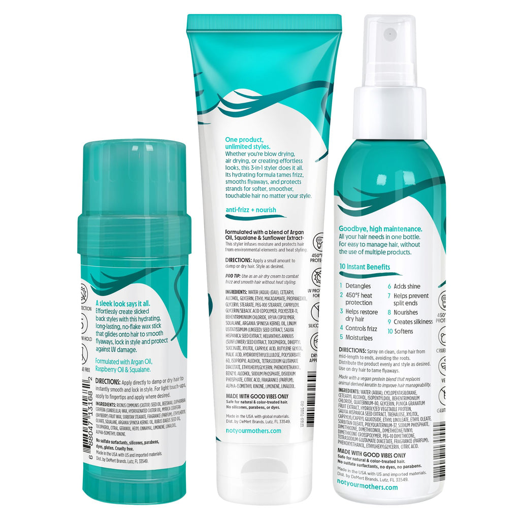 Not Your Mother's All Eyes On Me: 10-in-1 Hair Perfector & 3-in-1 Wax Stick & Styling Cream (3-Pack) for All Hair Types