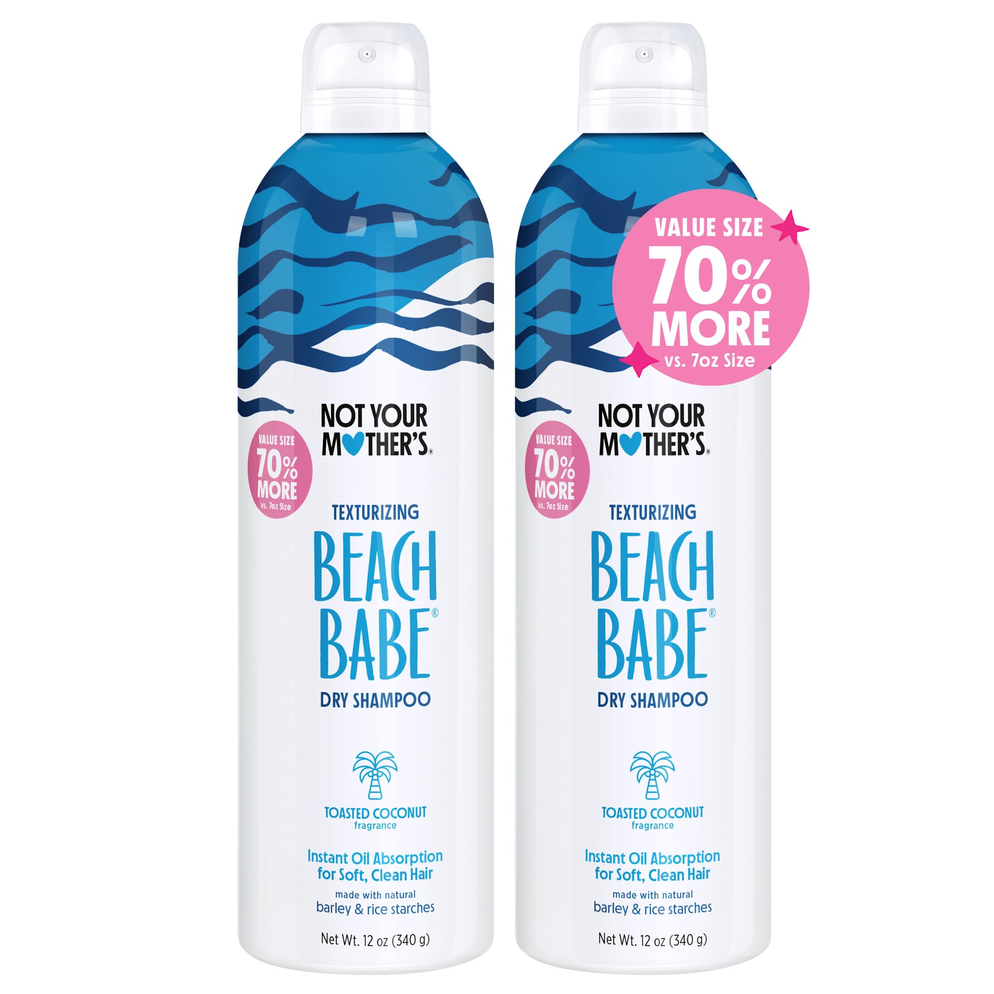Not Your Mother's Beach Babe Dry Shampoo 2-Pack – 12 oz Each | Toasted Coconut