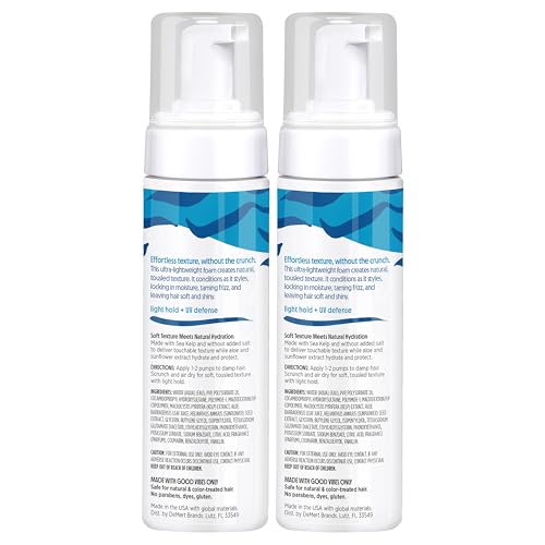 Not Your Mother's Beach Babe Texturizing Foam (2-Pack) – 6.5 oz Each – Crunch-Free Texture, UV Defense