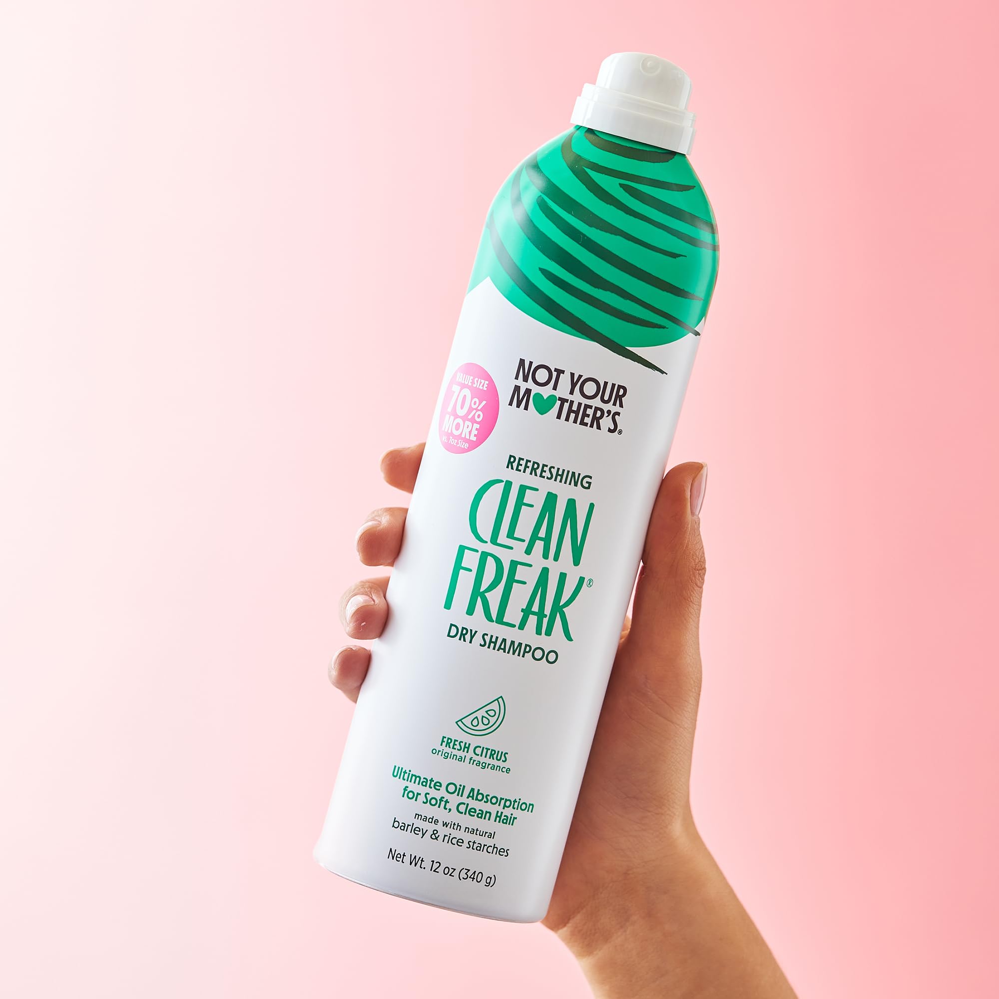 Not Your Mother's Clean Freak Refreshing Jumbo Dry Shampoo (2-Pack) – 12 oz Each | Fresh Citrus