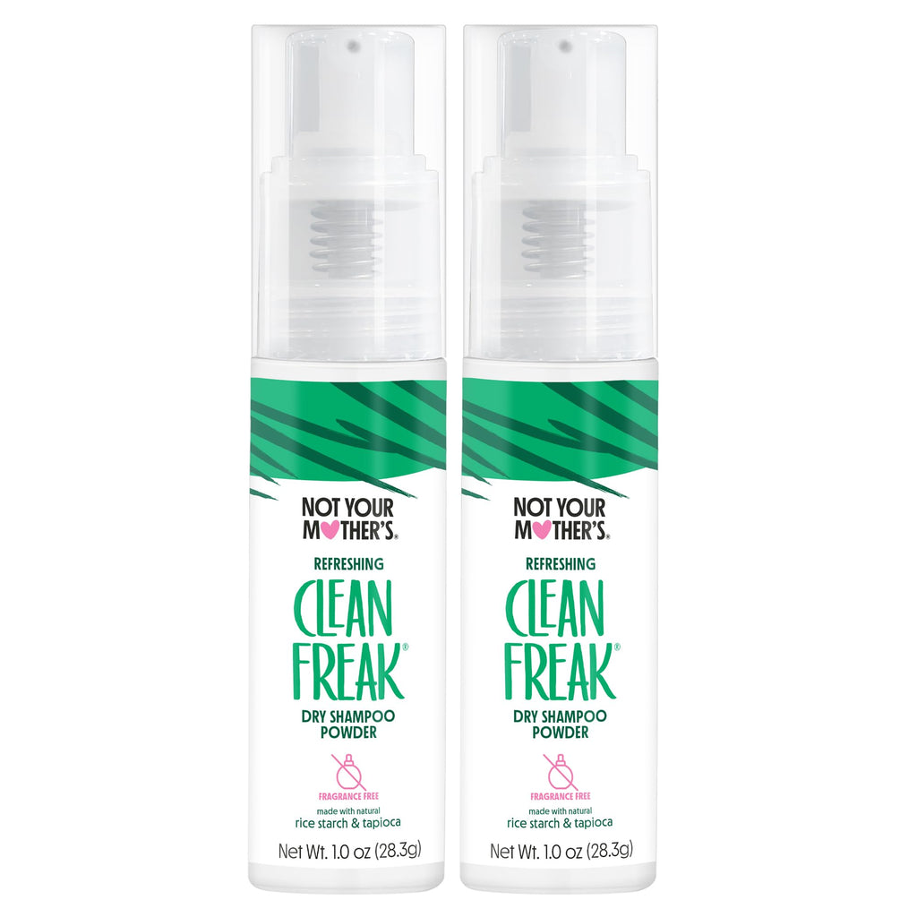 Not Your Mother's Clean Freak Unscented Dry Shampoo Powder (2-Pack) – Absorbs Oil, No Rinse