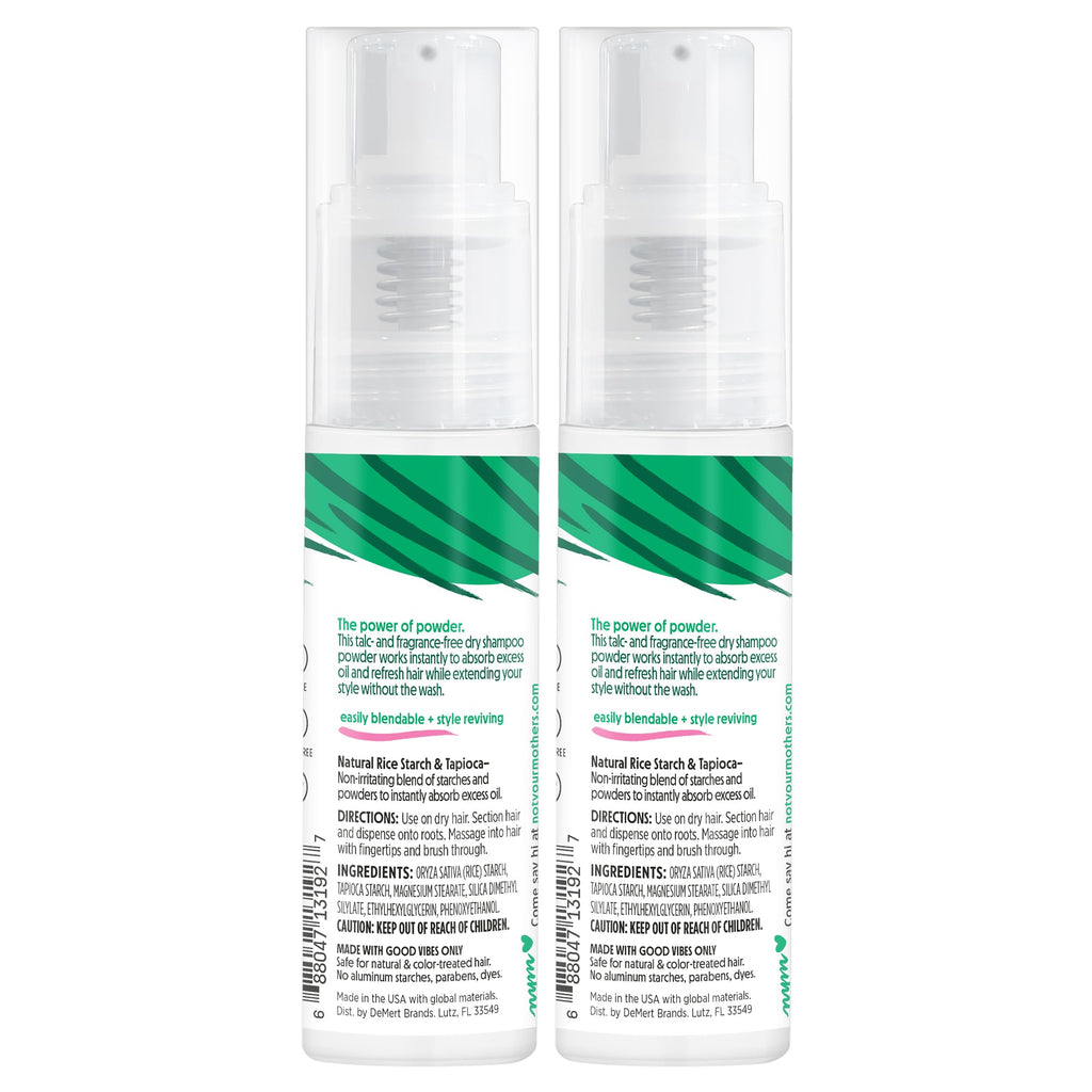 Not Your Mother's Clean Freak Unscented Dry Shampoo Powder (2-Pack) – Absorbs Oil, No Rinse
