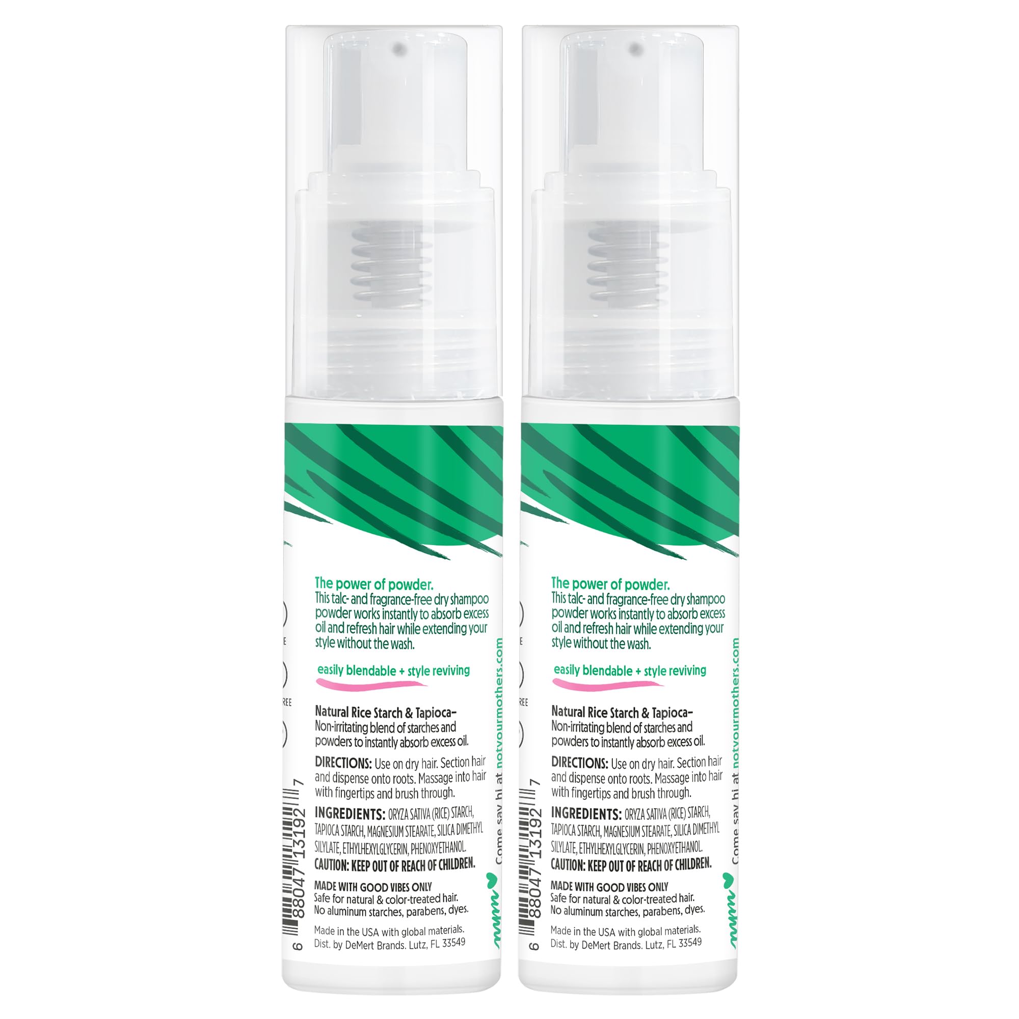 Not Your Mother's Clean Freak Unscented Dry Shampoo Powder (2-Pack) – Absorbs Oil, No Rinse