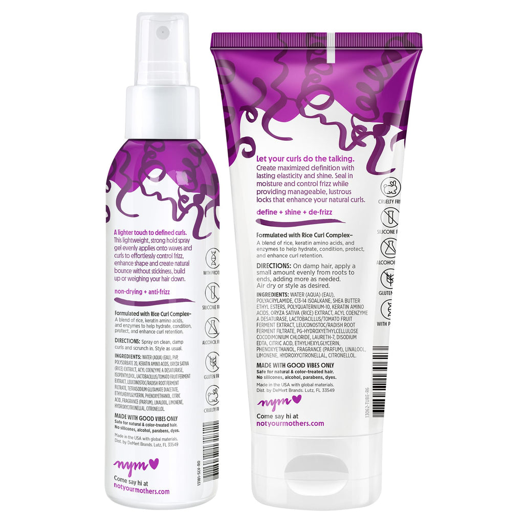 Not Your Mother's Curl Talk Defining Spray Gel & Defining Cream (2-Pack) – Rice Curl Complex