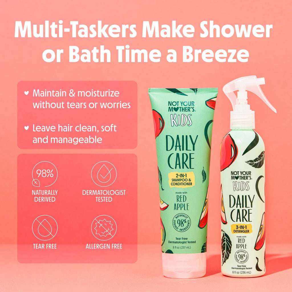 Not Your Mother's Kids Daily Care 2-in-1 Shampoo & Conditioner + 3-in-1 Detangler (2-Pack) – All Hair Types
