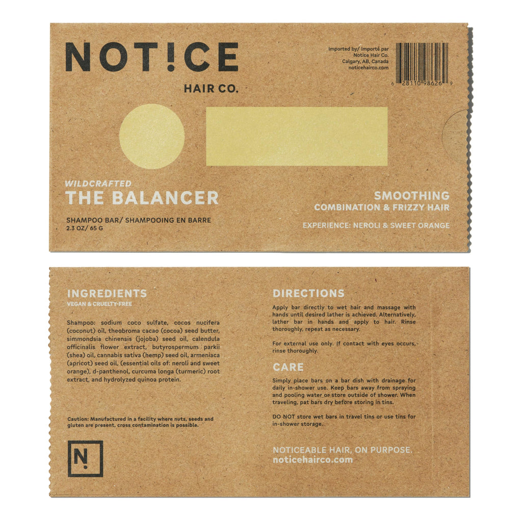 NOT!CE Hair Co. The Balancer Shampoo Bar – Smoothing for Combination & Frizzy Hair