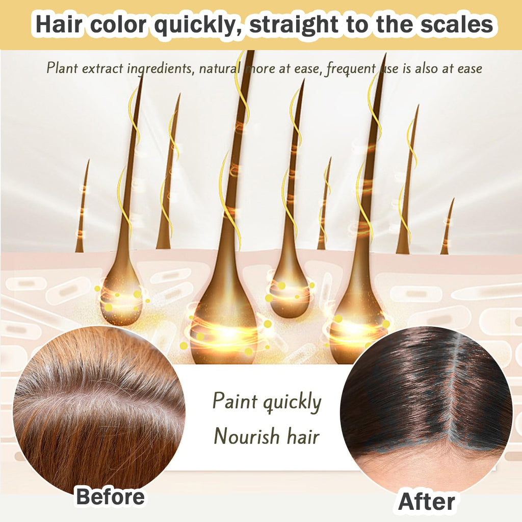 Nova Hair Dye Shampoo 3-in-1 – Instant Gray Coverage for Men & Women (200ml Light Brown)