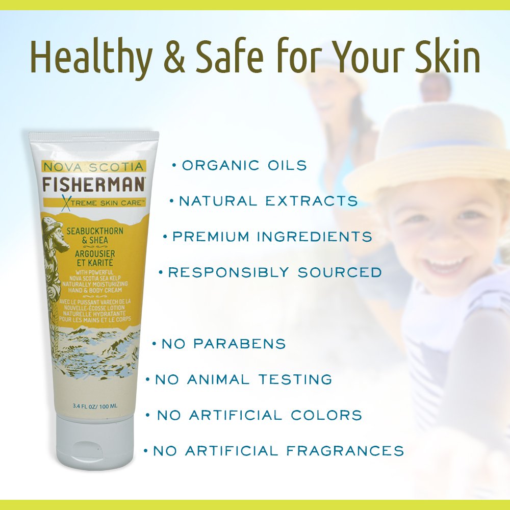 Nova Scotia Fisherman Hand and Body Cream – Vegan, Paraben Free, Sea Kelp & Seabuckthorn
