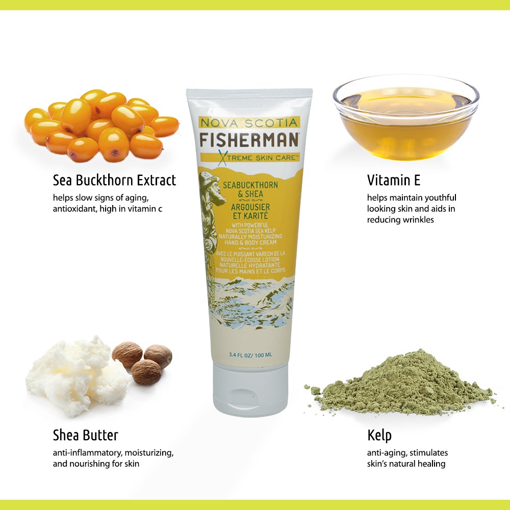 Nova Scotia Fisherman Hand and Body Cream – Vegan, Paraben Free, Sea Kelp & Seabuckthorn