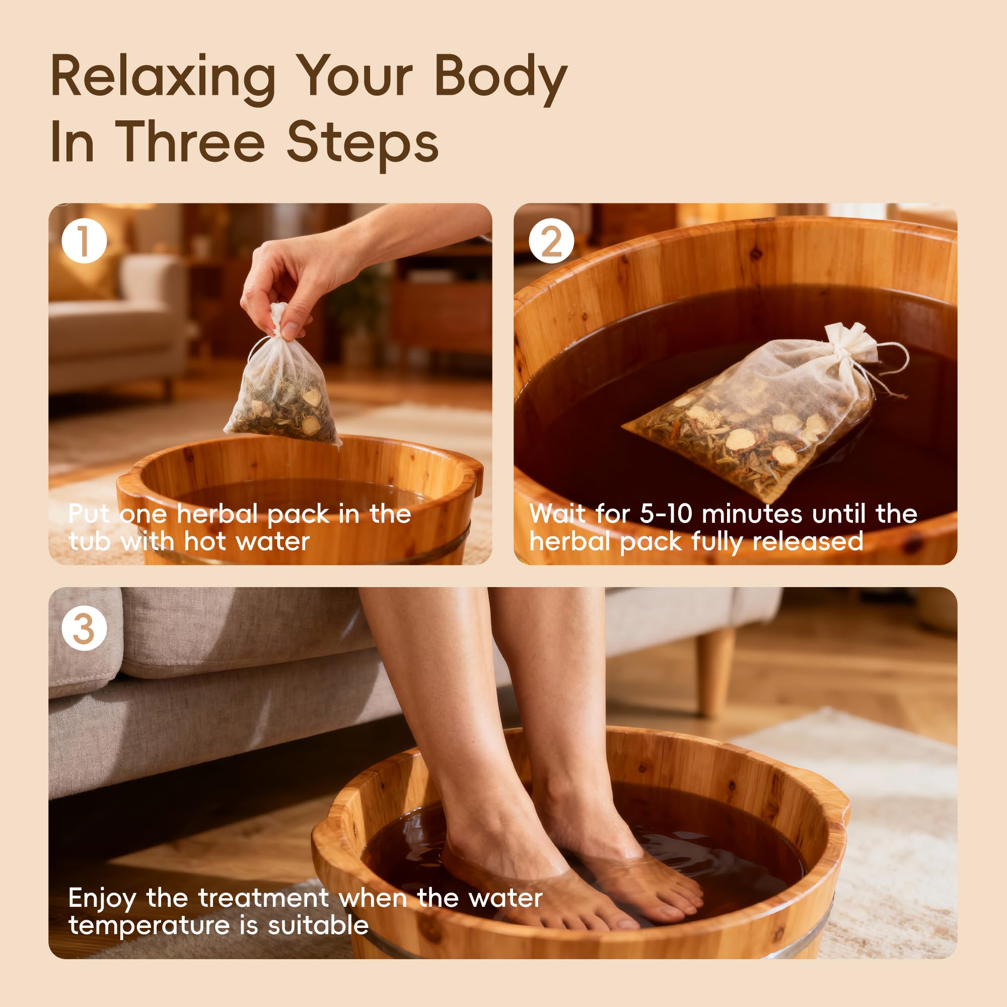 NOVAL Herbal Foot Bath Pedicure Spa Soak – 30 x 30g Pack, Natural Herbal Tablets
