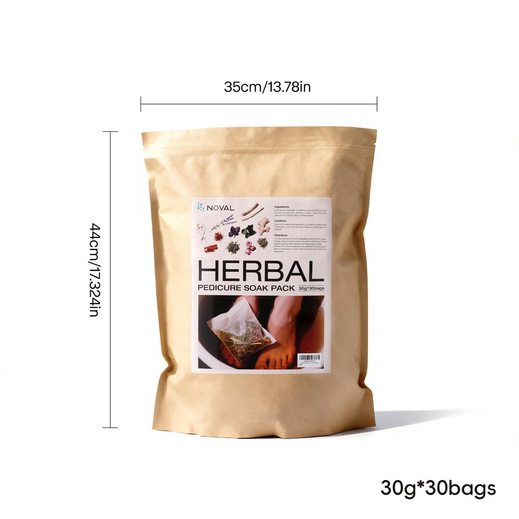 NOVAL Herbal Foot Bath Pedicure Spa Soak – 30 x 30g Pack, Natural Herbal Tablets