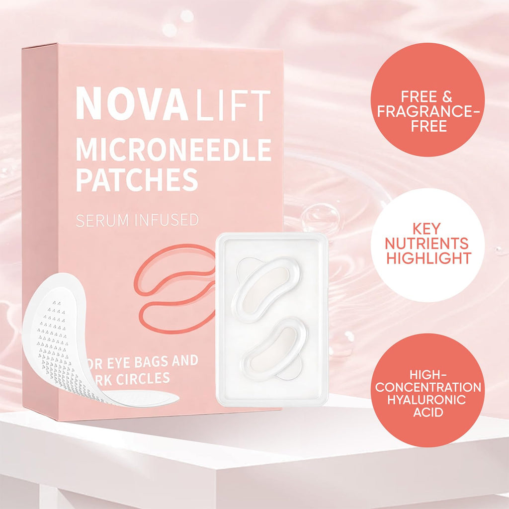 NOVALIFT Micro Eye Patches | Hyaluronic Acid Eye Mask for Dark Circles & Puffiness
