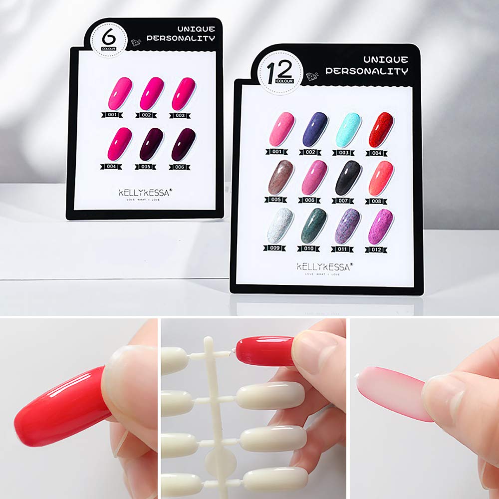 Noverlife 600PCS Flat False Nail Tips for Color Display Book & Practice