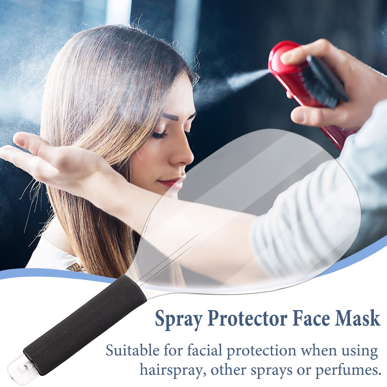 Noverlife 3-Pack Barber Salon Face Shield | Plastic Hairdressing Shield with Sponge Handle